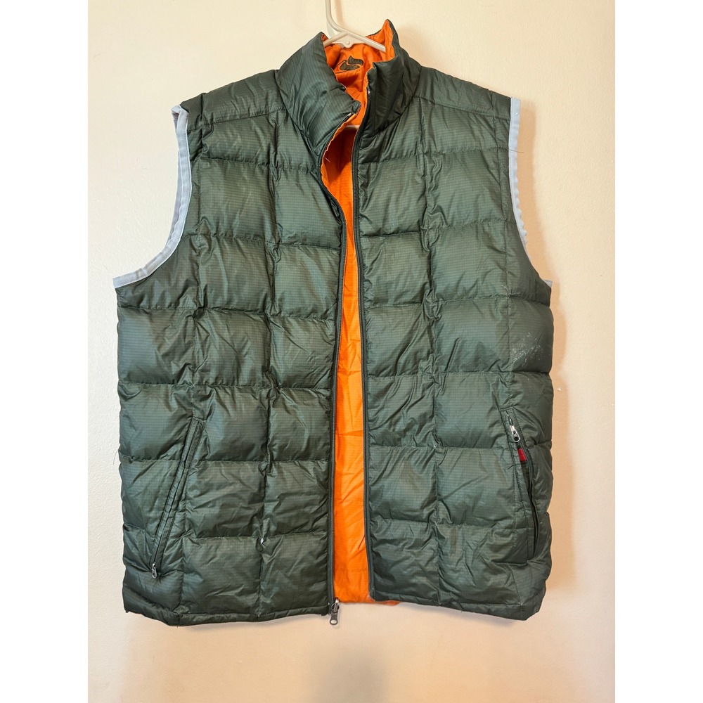 Bonfire Worldwide Protection Puffer Vest Green Orange Ripstop Quilted Mens